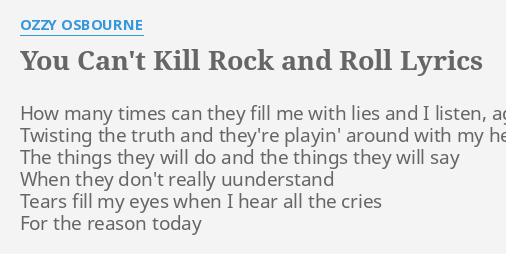 play ozzy osbourne you can t kill rock and roll