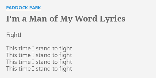 man of my word lyrics meaning