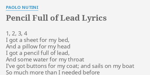 Pencil Full Of Lead Lyrics By Paolo Nutini 1 2 3 4