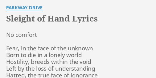 sleight of hand lyrics parkway drive