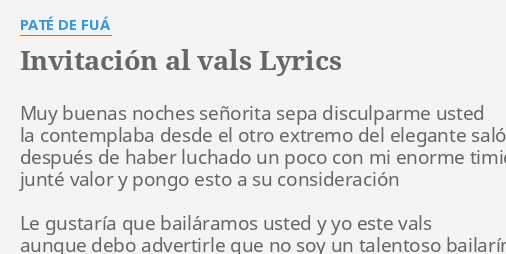 INVITACIÓN AL VALS