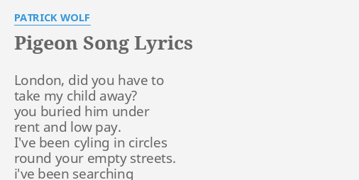 the days patrick wolf lyrics