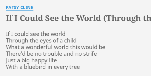 through the eyes of a child lyrics patsy cline