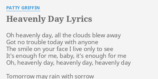 Heavenly Day Lyrics 