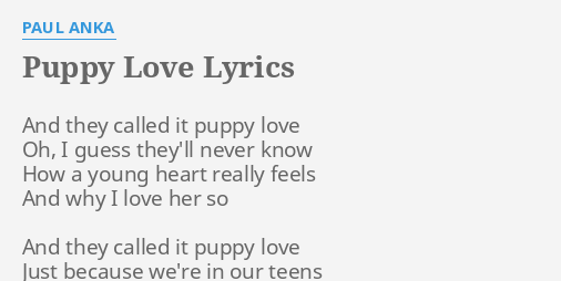 they call it puppy love lyrics