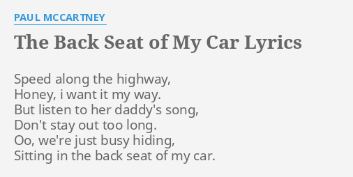 yo in the back of my car lyrics