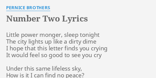number two lyrics