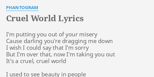 this world is cruel lyrics