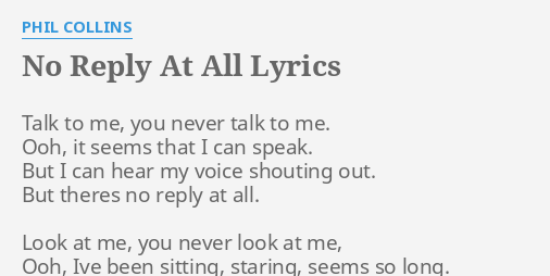 lyrics no reply at all