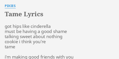 Tame Lyrics By Pixies Got Hips Like Cinderella