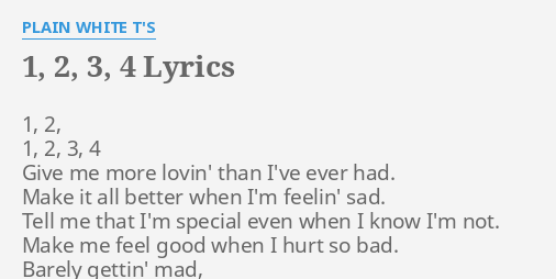 1 2 1 2 3 4 lyrics