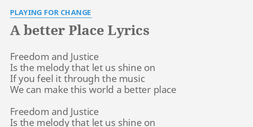 Better place playing for change letras cryptocurrency networking point of view