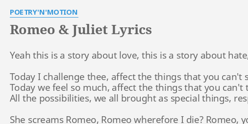 love and hate in romeo and juliet