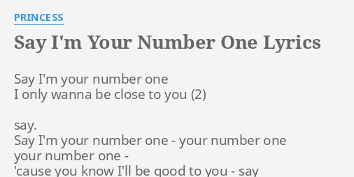 i'm not your number one lyrics