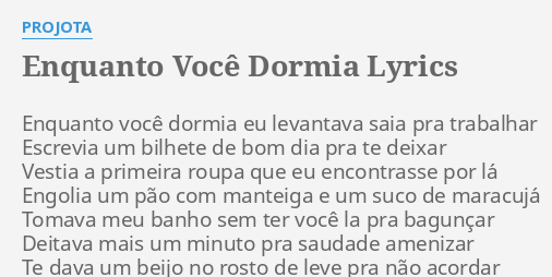 ENQUANTO VOCÊ DORMIA