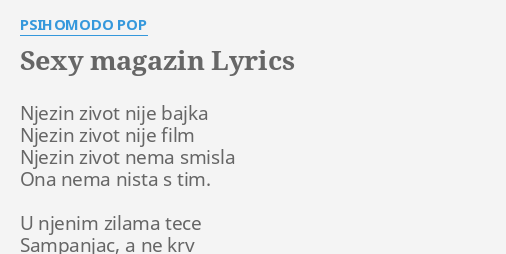 Seksy magazin psihomodo pop
