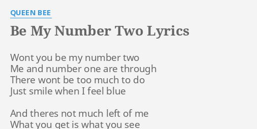 be my number two lyrics meaning