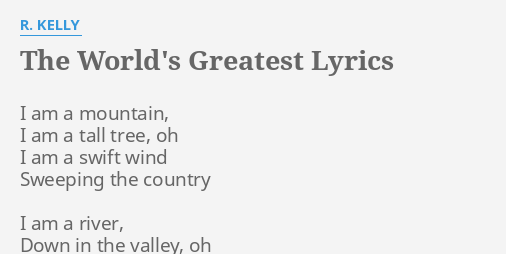 R. Kelly – The World's Greatest Lyrics