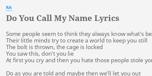 mammothor do you call my name lyrics