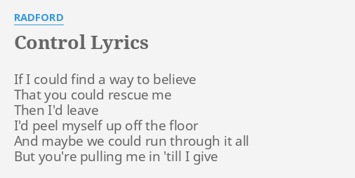 i'm afraid of the things i can't control lyrics