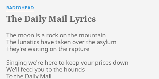 daily mail lyrics