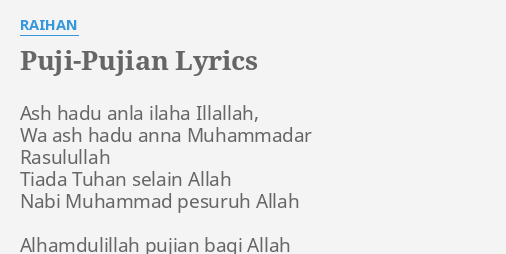 Asyhadu alla ilaha illallah