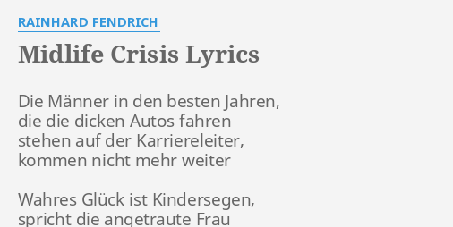 Männer midlife krise Midlife Crisis