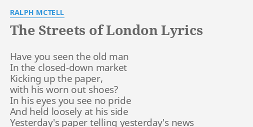 streets of london lyrics