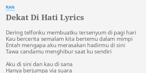 Lirik Lagu Kamu Yang Membuat Ku Tersenyum