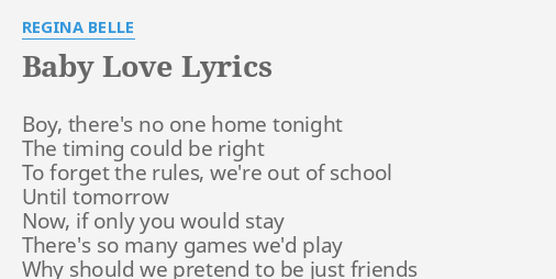 baby love lyrics miss p