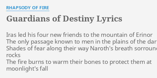 Guardians Of Destiny Lyrics By Rhapsody Of Fire Iras Led His Four