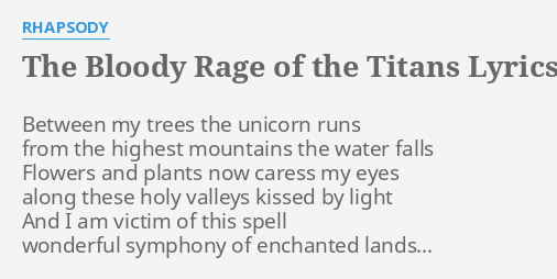 letras de rhapsody of fire the bloody rage of the titans