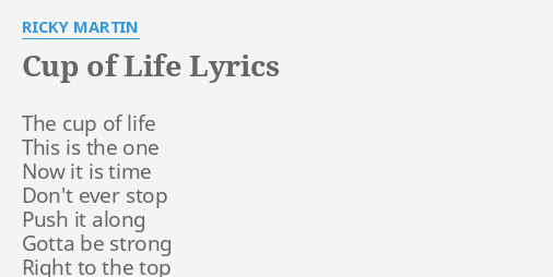cup of life lyrics english