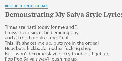 demonstrating my saiya style