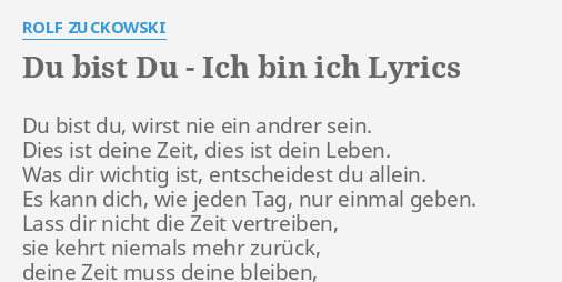 Bin ich dir wichtig