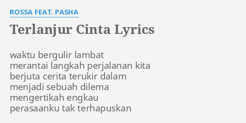 Lirik Lagu Terlanjur Cinta Yuk Mulai Hidupdarikarya
