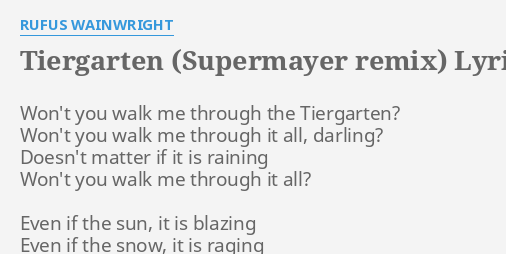 tiergarten supermayer remix