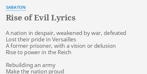 sabaton rise of evil текст