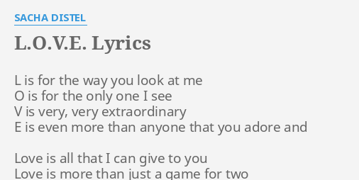L Is For The Way You Look At Me Lyrics