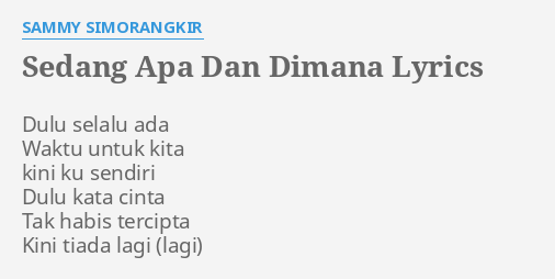 Apa dan lirik lagu dimana sedang Andmesh