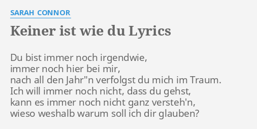 Keiner mich wieso will Wieso will