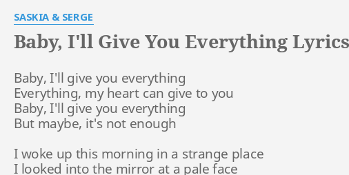 i will give you the world baby girl lyrics