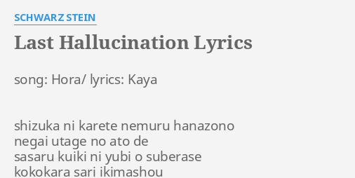 Last Hallucination Lyrics By Schwarz Stein Song Hora Lyrics Kaya