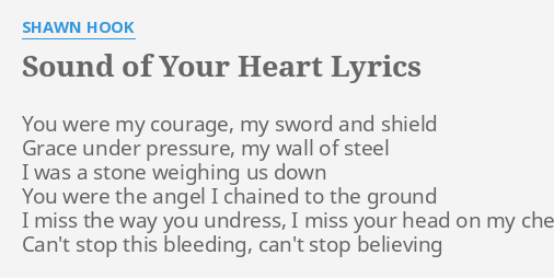 Sound Of Your Heart Lyrics By Shawn Hook You Were My Courage