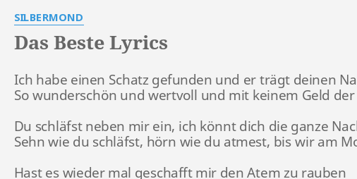 Du Bist Fur Mich Perfektion Lyrics Madsen 2020 01 12