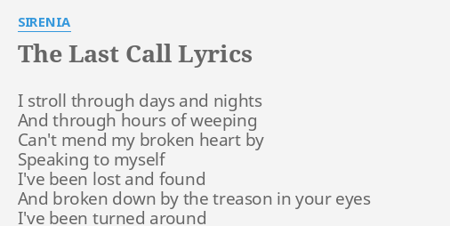 the last call sirenia