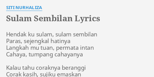 siti nurhaliza sulam sembilan