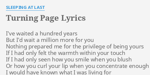 sleeping at last turning page lyrics meaning