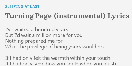 lyrics turning page sleeping at last