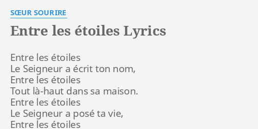 Entre Les Etoiles Lyrics By SÅ